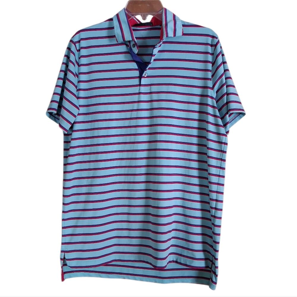 Greyson Striped Polo Shirt Size Large